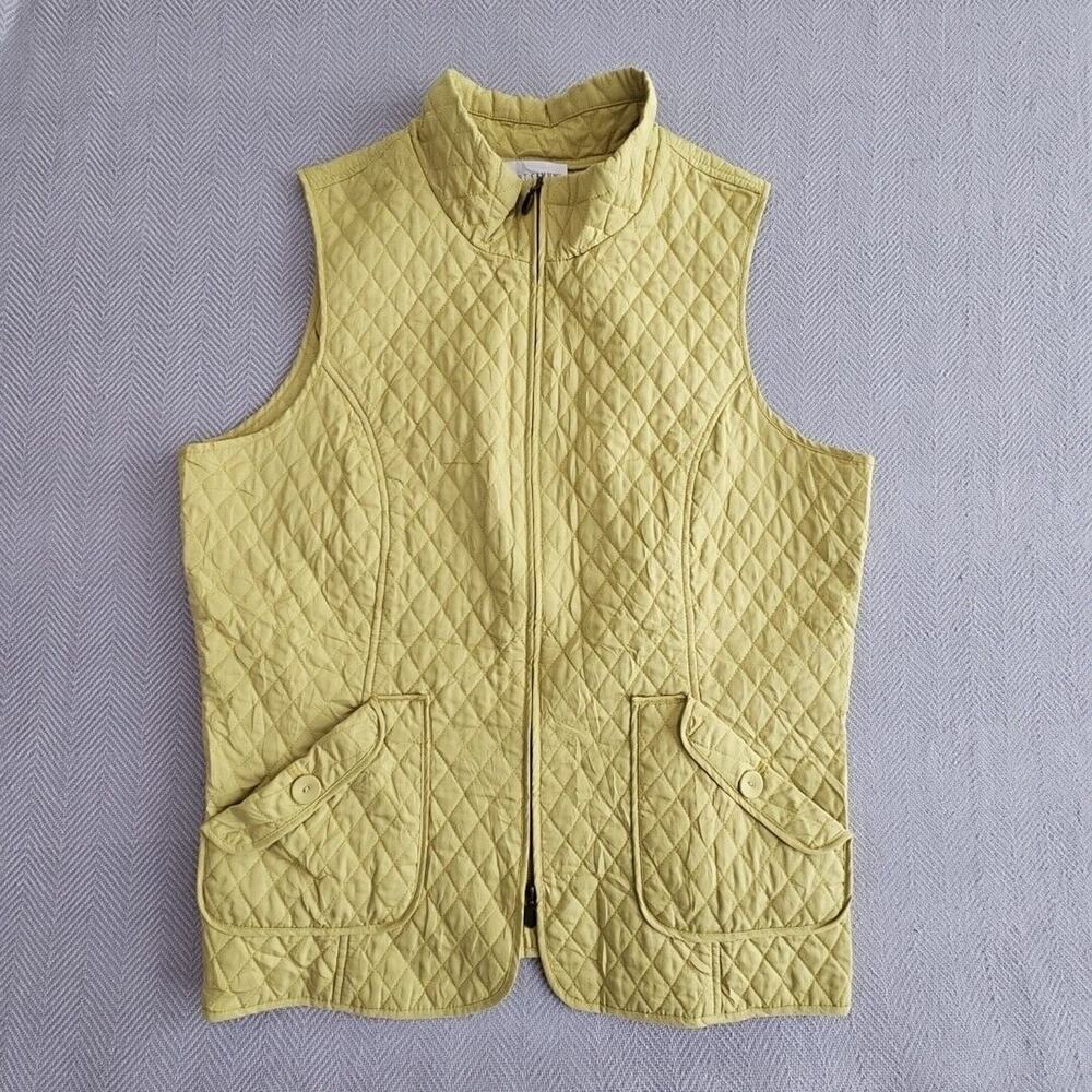 Sport Savvy‎ Sz Large Pistachio Green Diamond Quilted Women’s Zip-Up Vest Jacket
